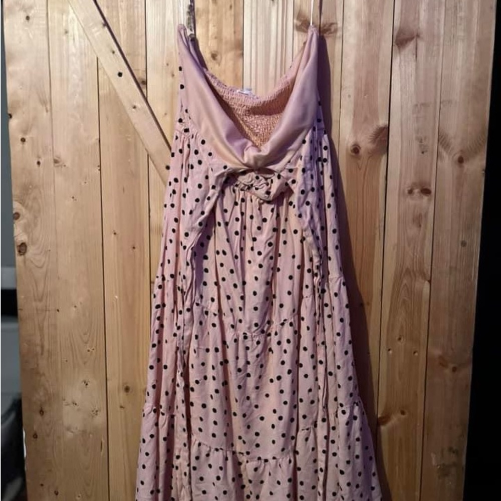 Pink polka dotted dress